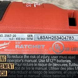 AS-IS Milwaukee FUEL 18V Cordless Mid Torque 1/2 in. Impact Wrench w/ 12 FUEL 3/8 in. Ratchet Combo Kit