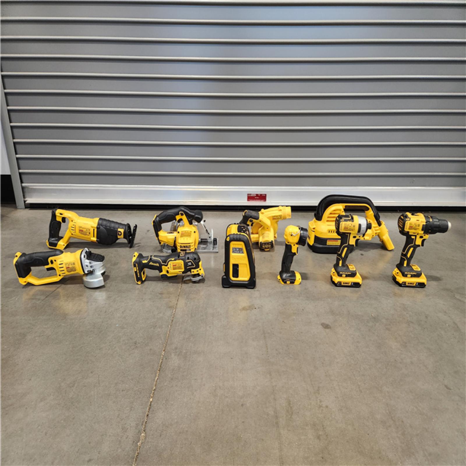 AS-IS- DEWALT 20-Volt Max Lithium-Ion 10-Tool Cordless Combo Kit with Two 2.0 Ah Batteries, Charger and 2 Bags