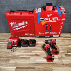 HOUSTON LOCATION - AS-IS (APPEARS LIKE NEW) Milwaukee FUEL 18V Lithium-Ion Brushless Cordless Hammer Drill and Impact Driver Combo Kit