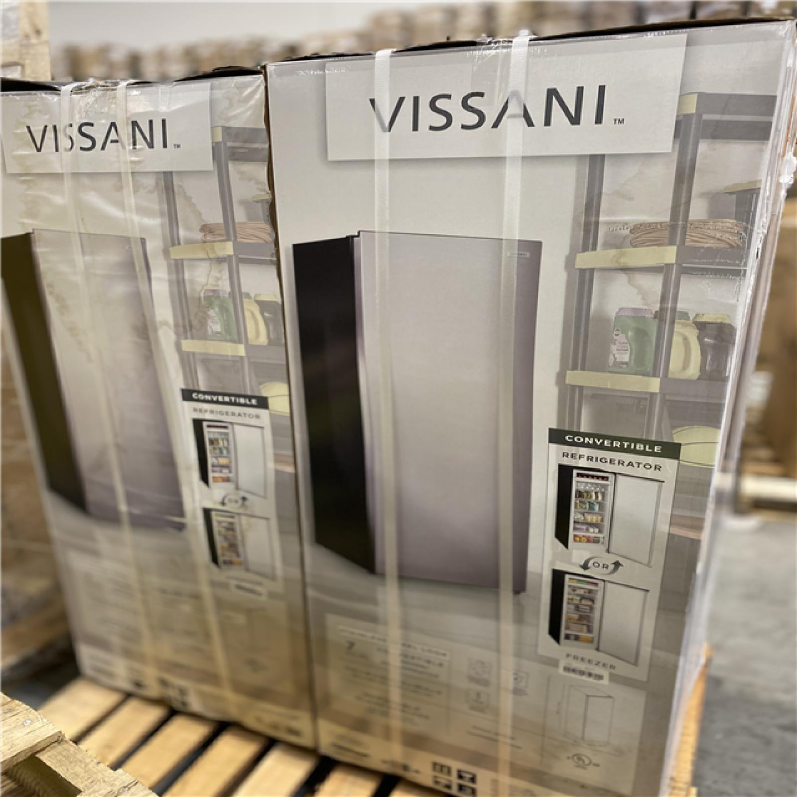 DALLAS LOCATION - Vissani 7 cu. ft. Convertible Upright Freezer/Refrigerator in Stainless Steel Garage Ready PALLET - (2 UNITS)