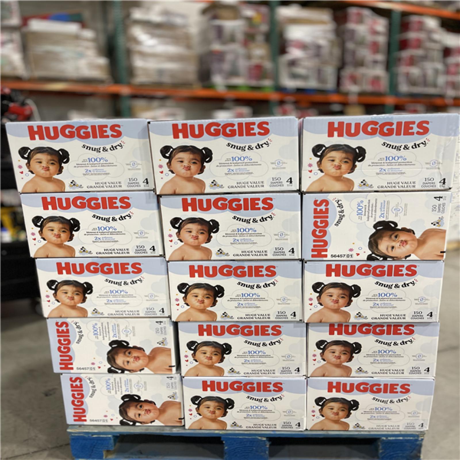 DALLAS LOCATION - Huggies Size 4 Diapers  Snug & Dry Baby PALLET-(30 CASES)