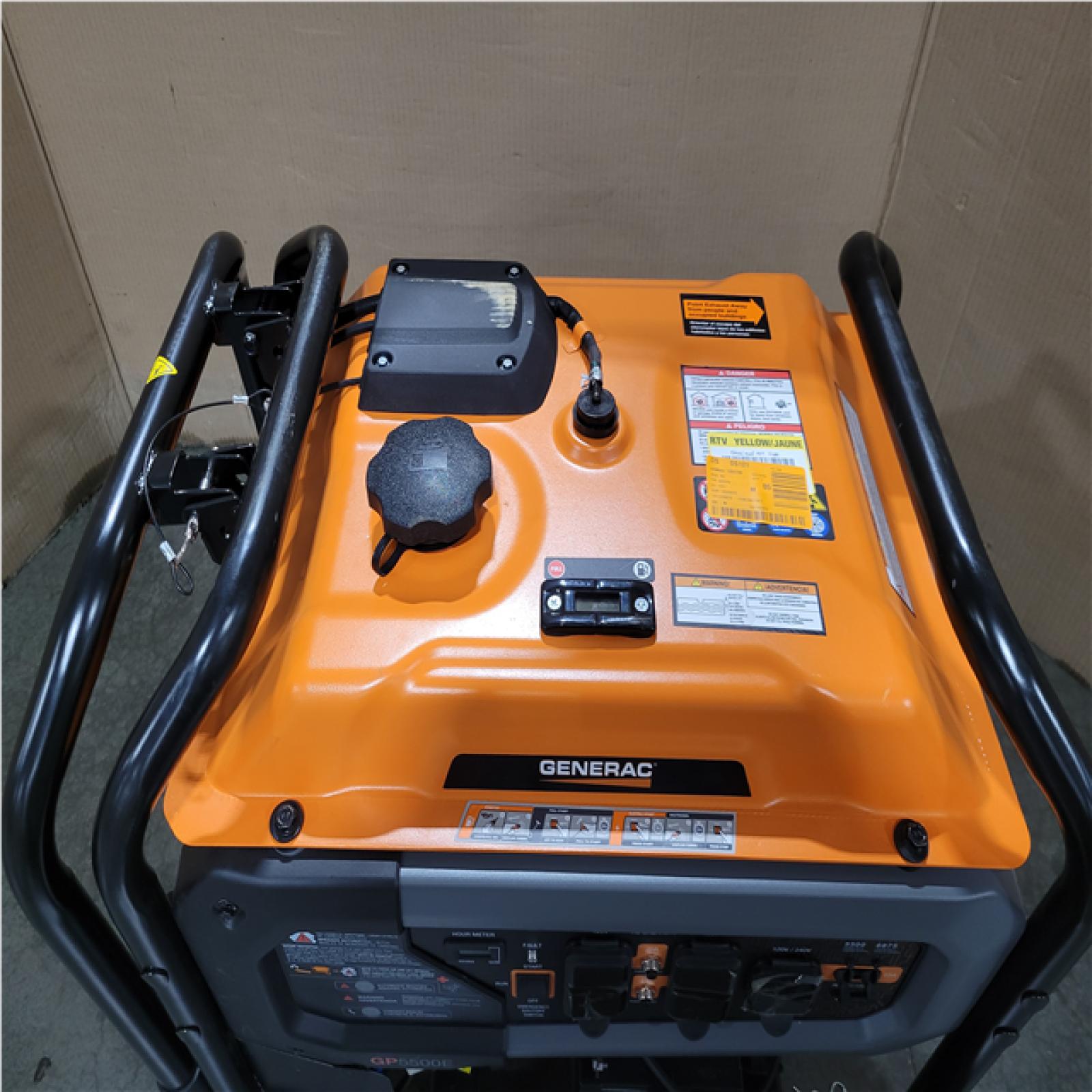CALIFORNIA AS-IS GENERAC 6 875/5500- WATT ELECTRIC SWITCH GASOLINE POWERED PORTABLE GENERATOR