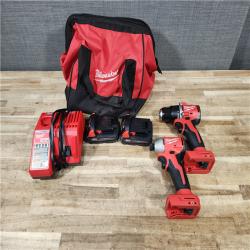 HOUSTON LOCATION - AS - IS Milwaukee 2 Tool Combo Kit W/ (2) Battery & Charger