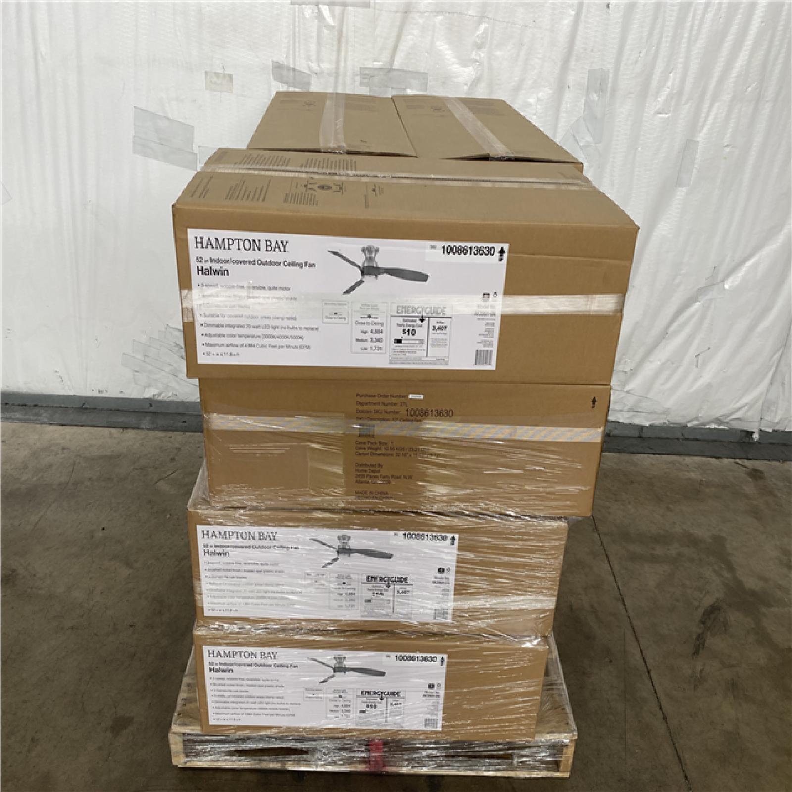 Houston Location AS IS - Home Improvement Pallet Hampton Bay 52 inch Ceiling Fan