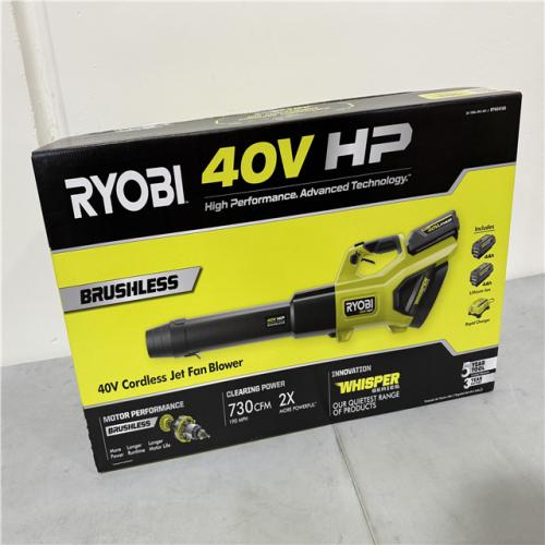 CALIFORNIA NEW RYOBI 40V CORDLESS JET FAN BLOWER, INCLUDES 2 BATTERIES & CHARGER