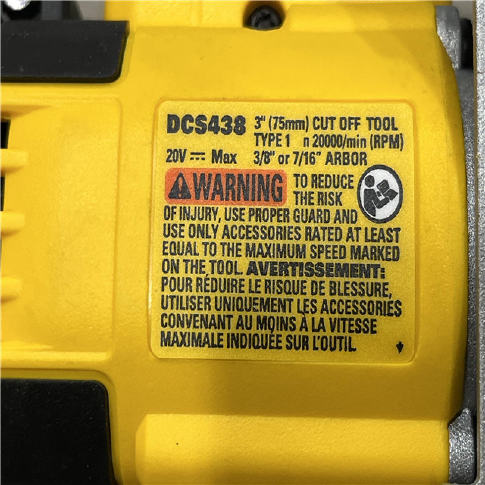 AS-IS DEWALT 20V XR Cordless 3 in. Cut-Off Tool (Tool Only)