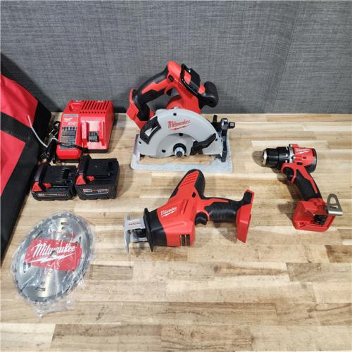 HOUSTON LOCATION - AS-IS Milwaukee M18 18-Volt Lithium-Ion Brushless Cordless 3-Tool Combo Kit