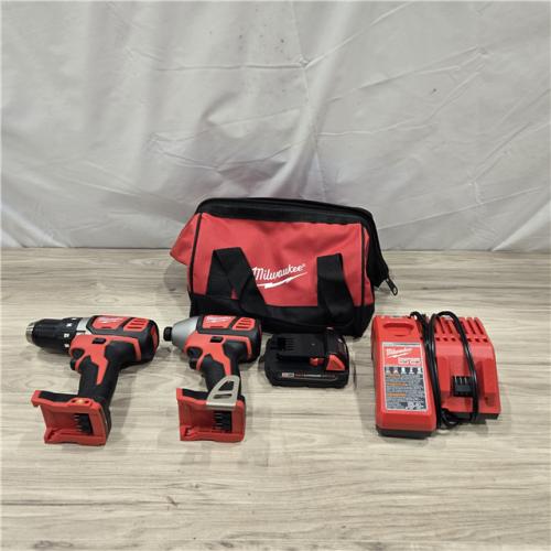 AS-IS Milwaukee 18V Cordless Brushed 2-Tool Drill/Driver and Impact Driver Kit
