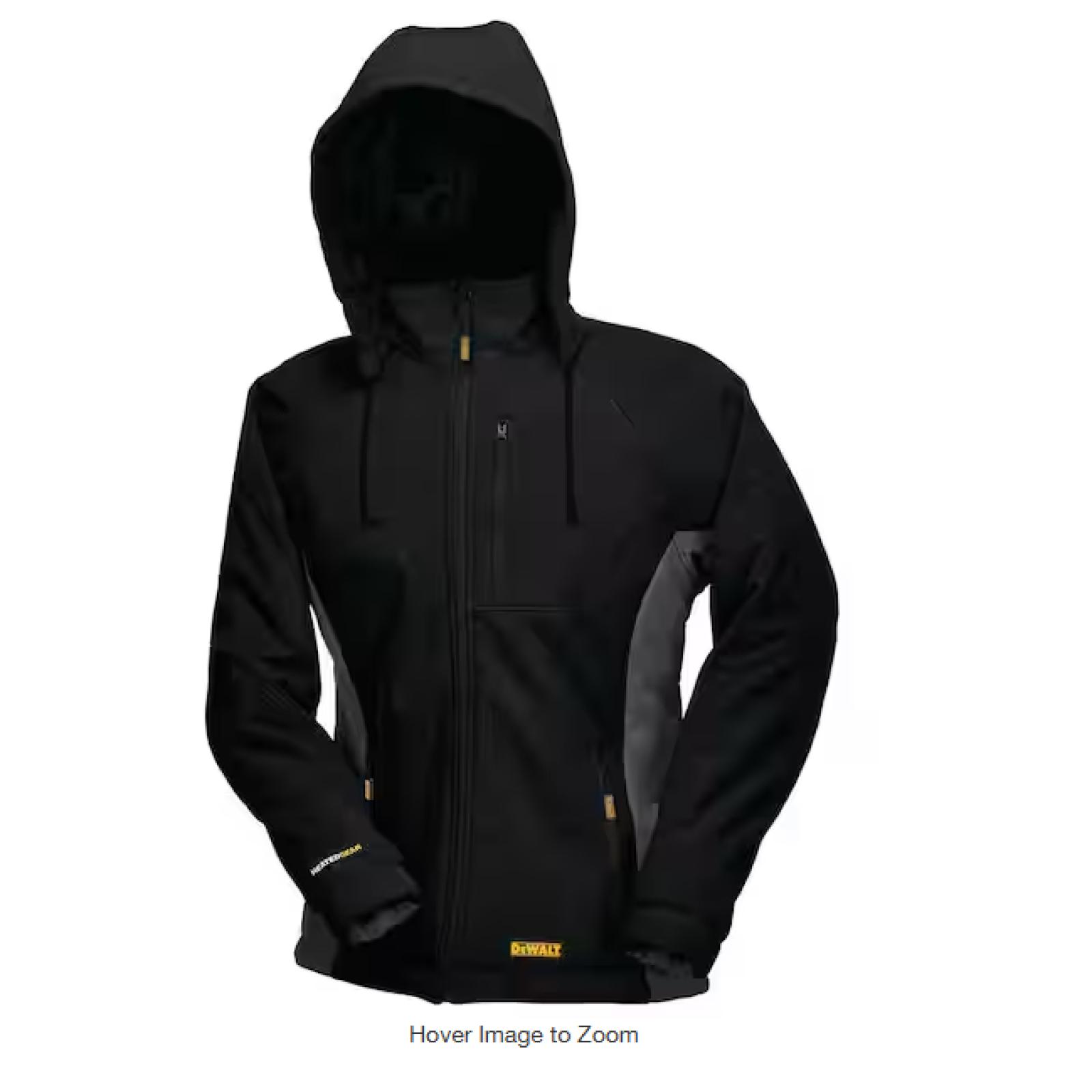 NEW! - DEWALT Women's Large Black 20-Volt MAX Heated Hooded Jacket Kit with 20-Volt Lithium-Ion MAX Battery and Charger