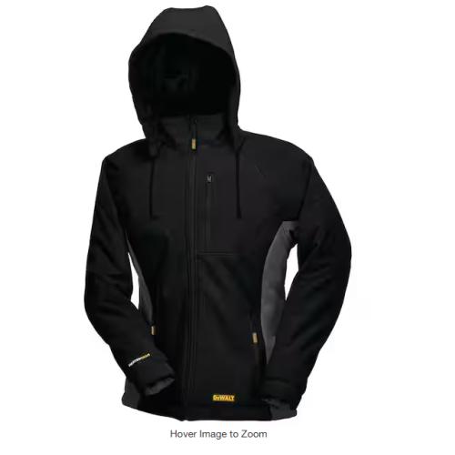 NEW! - DEWALT Women's Large Black 20-Volt MAX Heated Hooded Jacket Kit with 20-Volt Lithium-Ion MAX Battery and Charger