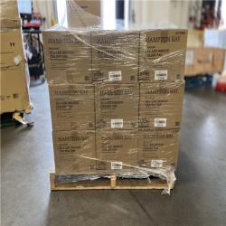 DALLAS LOCATION- Hampton Bay Rockport 52 in. LED Indoor Brushed Nickel Ceiling Fan with Light Kit PALLET -(19 UNITS)