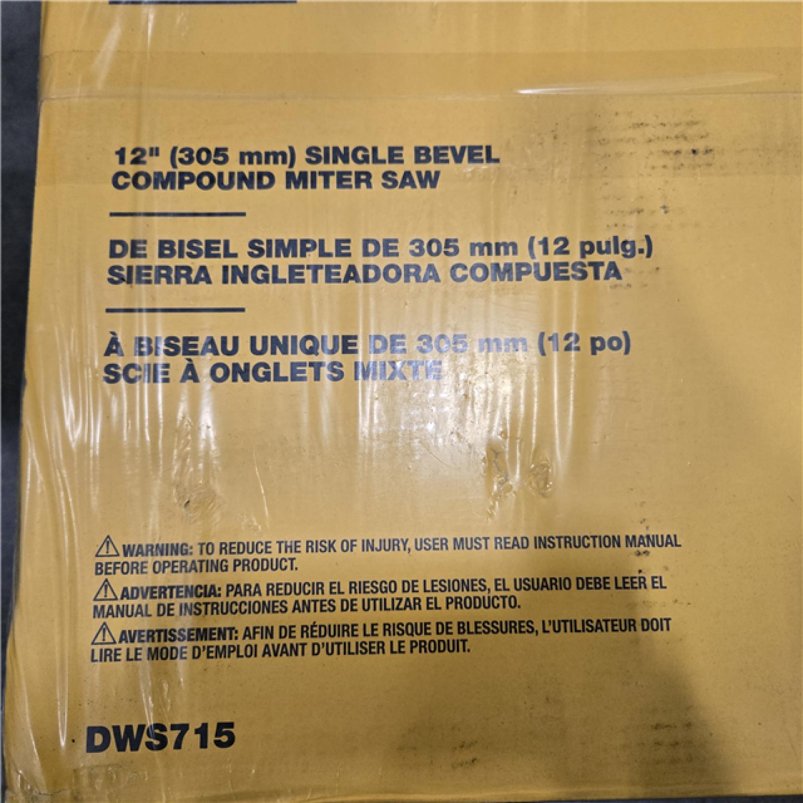 NEW! - 15 Amp Corded 12 in. Single Bevel Compound Miter Saw