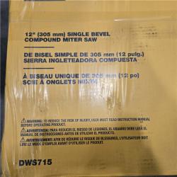 NEW! - 15 Amp Corded 12 in. Single Bevel Compound Miter Saw