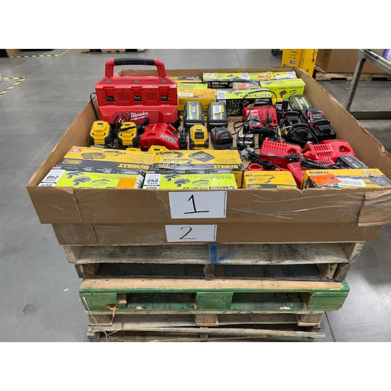 DALLAS LOCATION - AS-IS BATTERY AND CHARGERS PALLET