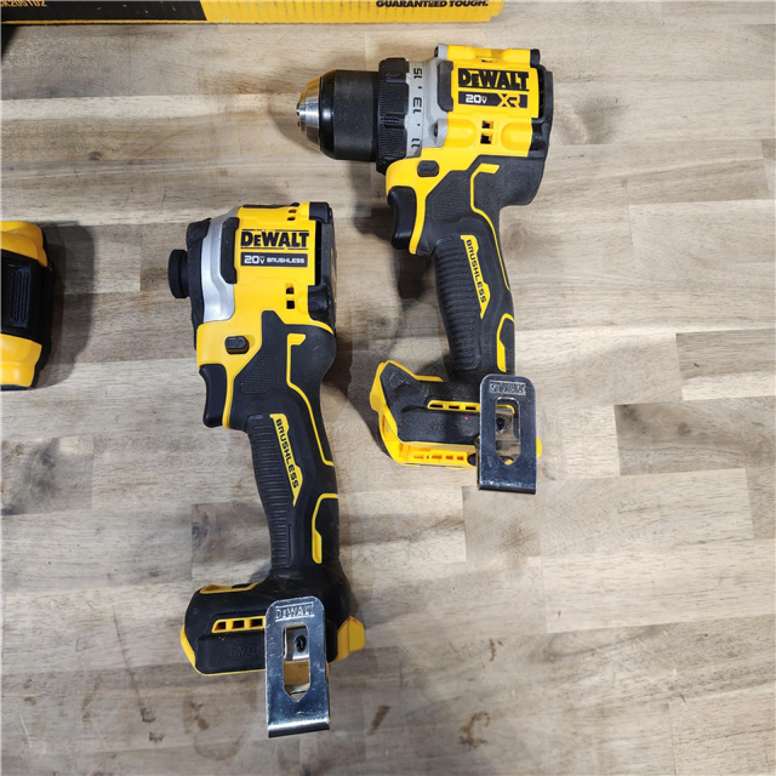HOUSTON LOCATION - AS-IS DEWALT 20V MAX XR Cordless Drill/Driver, ATOMIC Impact Driver 2 Tool Combo Kit, (2) 2.0Ah Batteries, Charger, and Bag