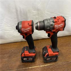 AS-IS MILWAUKEE M18 FUEL 18V Lithium-Ion Brushless Cordless Hammer Drill and Impact Driver Combo Kit (2-Tool) with 2 Batteries