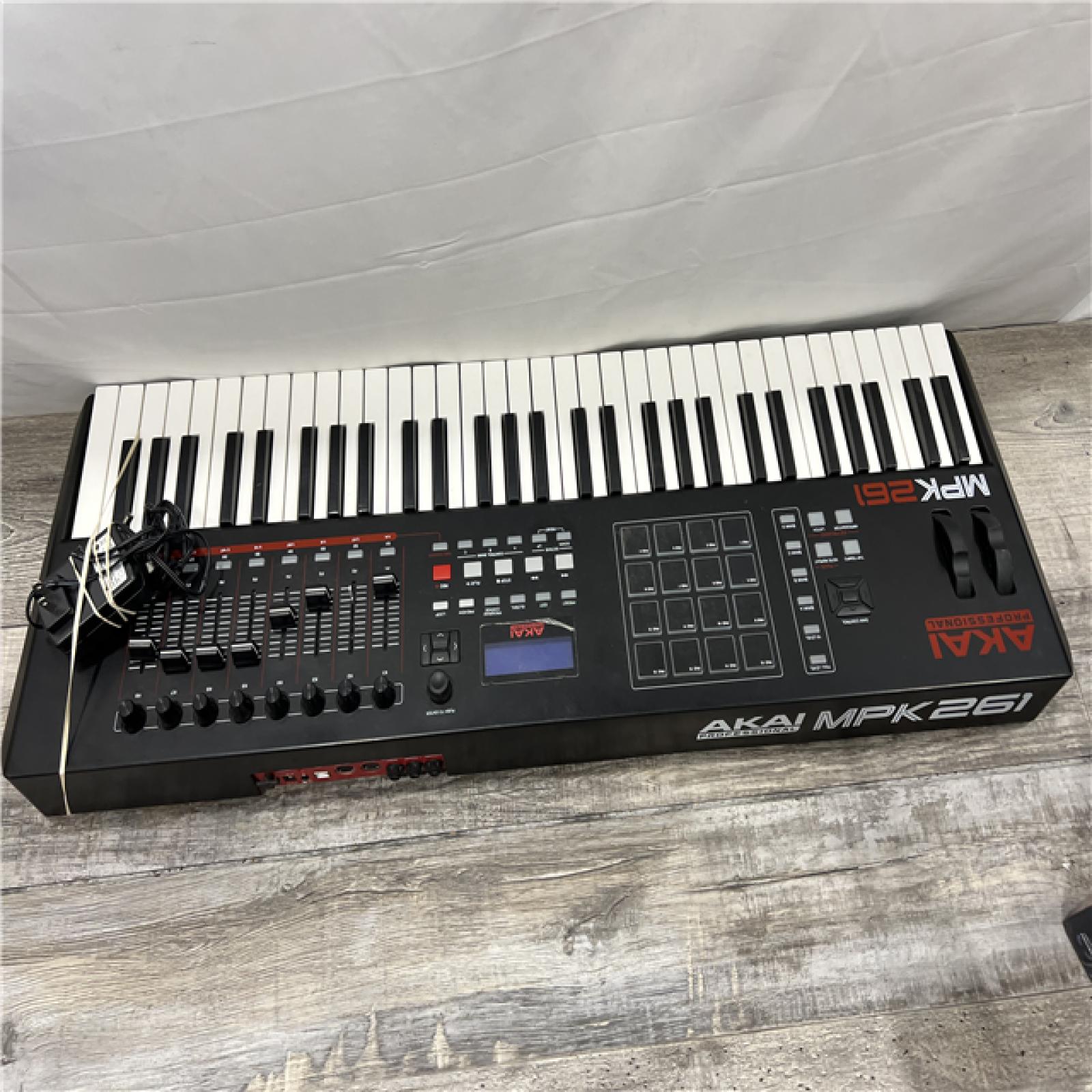 AS-IS AKAI Professional MPK261 - USB MIDI Keyboard Controller with 61 Semi Weighted Keys, Assignable MPC Controls, 16 Pads and Q-Links, Plug and Play , Black