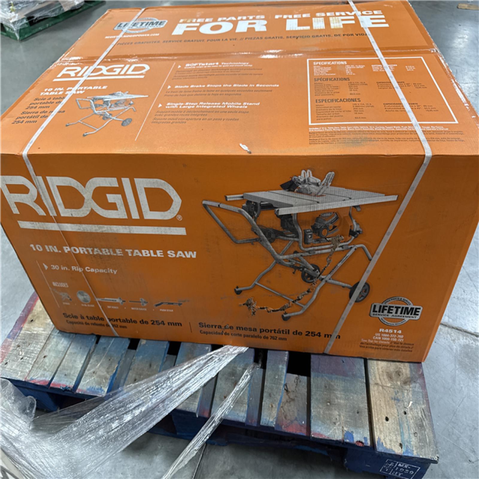 CALIFORNIA NEW Ridgid 10 in. Portable Table Saw