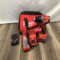 AS-IS Milwaukee 18V Lithium-Ion Brushless Cordless 1/2 in. Compact Drill/Driver Kit