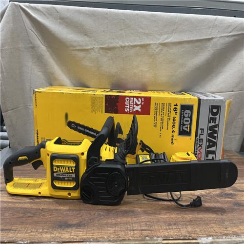 AS-IS DEWALT  FLEXVOLT 60V MAX 16in. Brushless Cordless Battery Powered Chainsaw Kit with (1) FLEXVOLT 2 Ah Battery & Charger