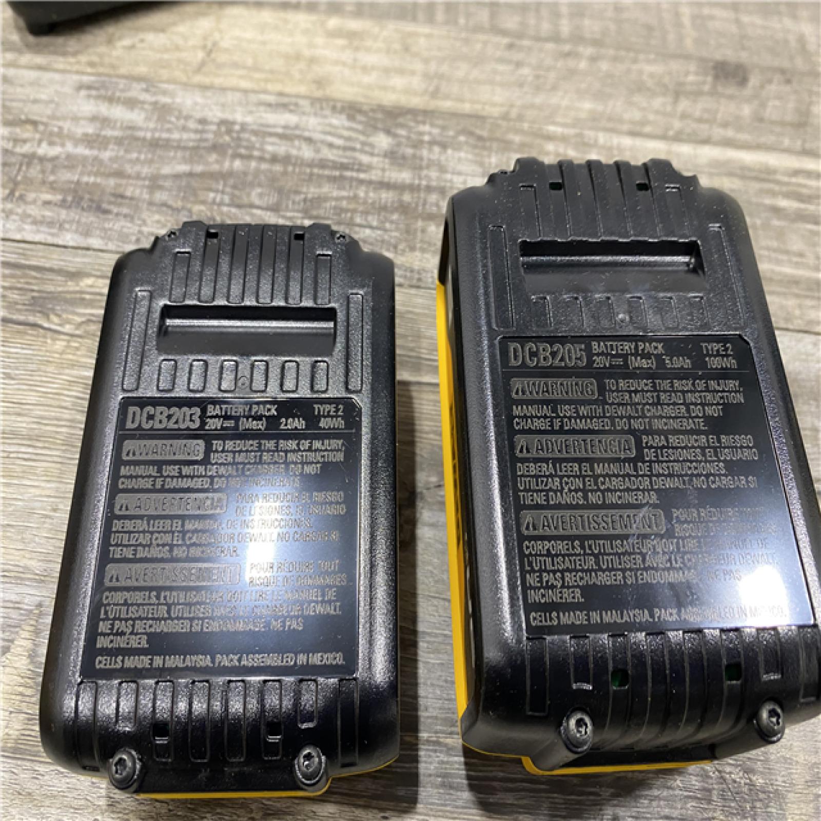 AS-IS DEWALT 20V MAX Lithium-Ion Battery Kit with 5.0Ah and 2.0Ah Battery and Charger