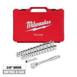 LIKE-NEW- 3/8 in. Drive SAE/Metric Ratchet and Socket Mechanics Tool Set (29-Piece)