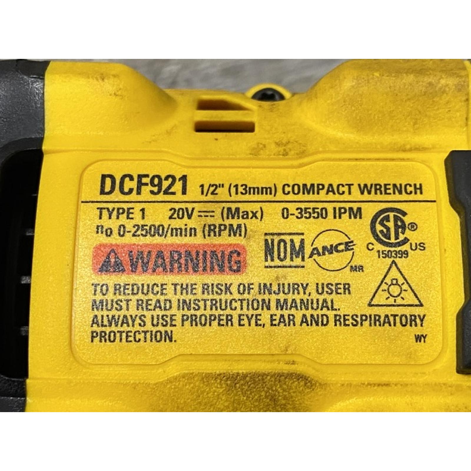 AS-IS DEWALT ATOMIC 20V MAX Cordless Brushless 1/2 in. Variable Speed Impact Wrench (Tool Only)