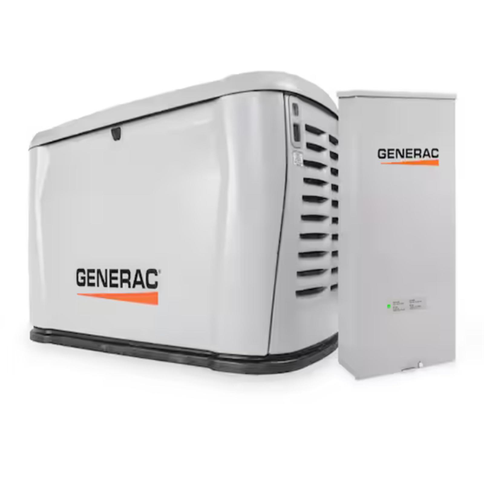 DALLAS LOCATION- GENERAC 14kW Air-Cooled Auto Start Natural Gas or Propane Whole House Generator and 200 Amp Transfer Switch