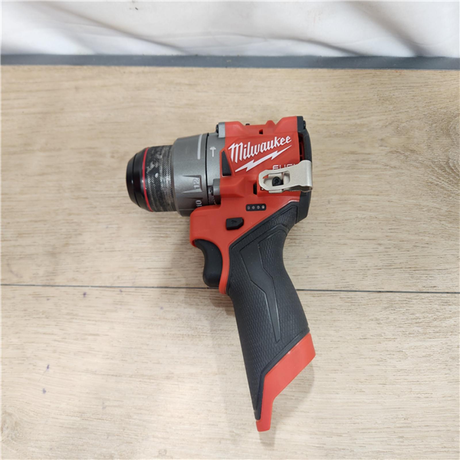 AS-IS- Milwaukee M12 FUEL 12-Volt Lithium-Ion Brushless Cordless 1/2 in. Hammer Drill Kit with 1 Compact 2.0Ah Battery Pack and 1 Charger