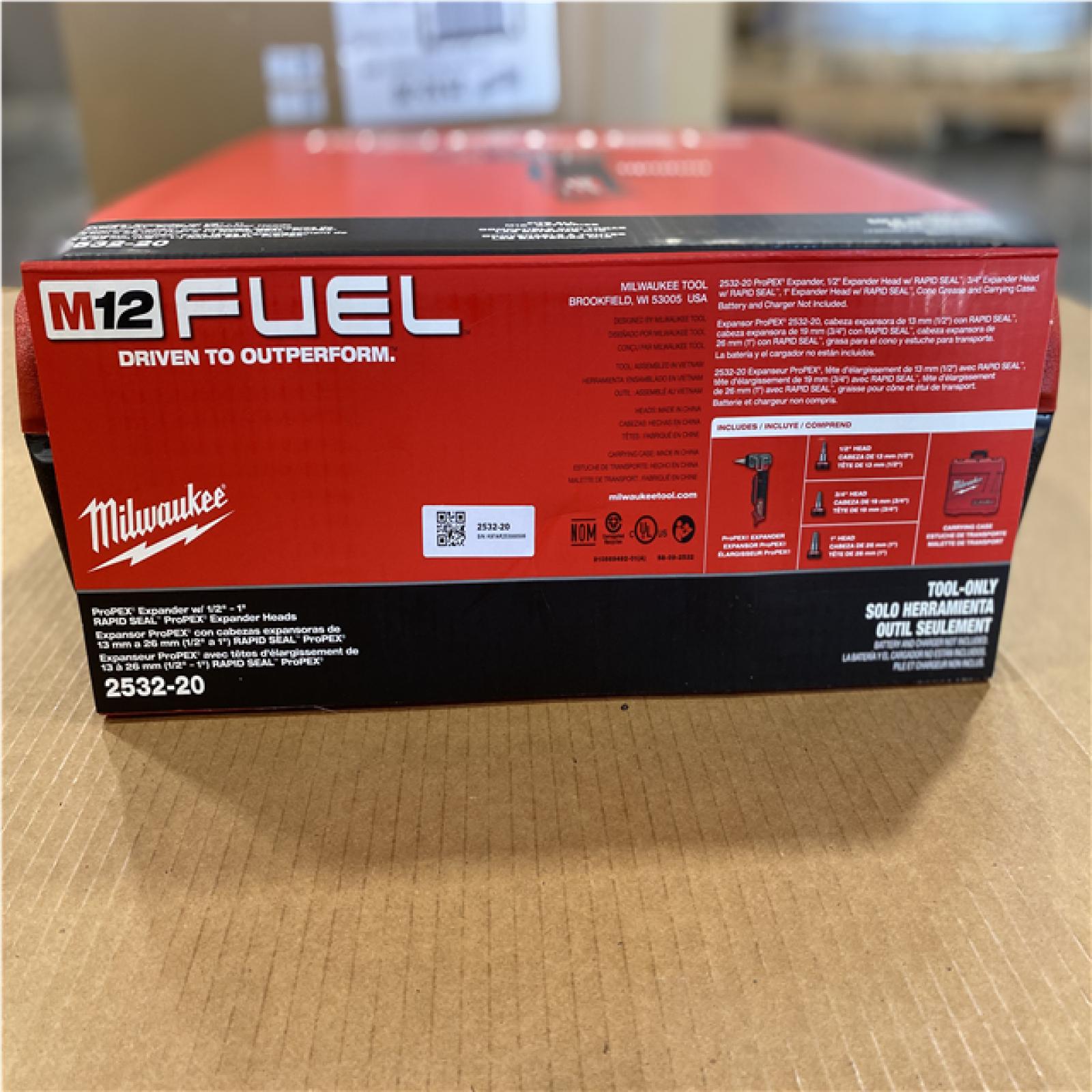 DALLAS LOCATION - NEW! MILWAUKEE M12 FUEL ProPEX Expander Tool with 1/2 in. - 1 in. RAPID SEAL ProPEX Expander Heads