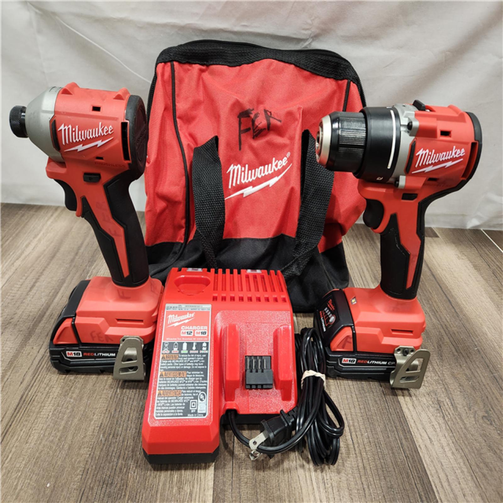AS-IS- Milwaukee M18 Compact Brushless 2-Tool Combo Kit