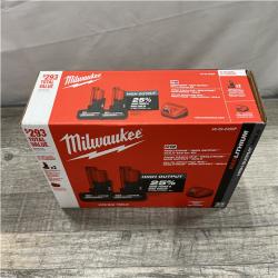 NEW - Milwaukee 12V Lithium-Ion XC High Output 5.0 Ah Battery Pack (2-Pack) Starter Kit with Charger