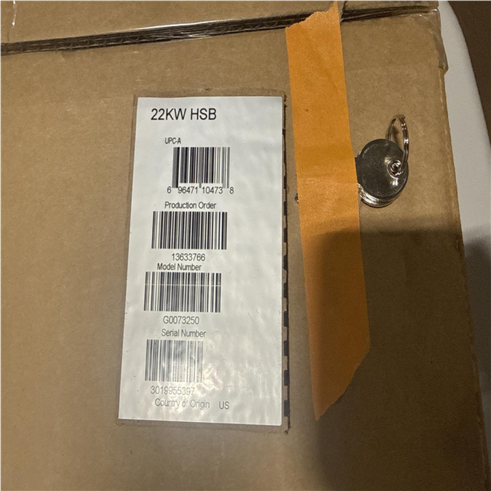CALIFORNIA AS IS GENERAC 22KW BACK UP GENERATOR WITH AUTOMATIC TRANSFER SWITCH