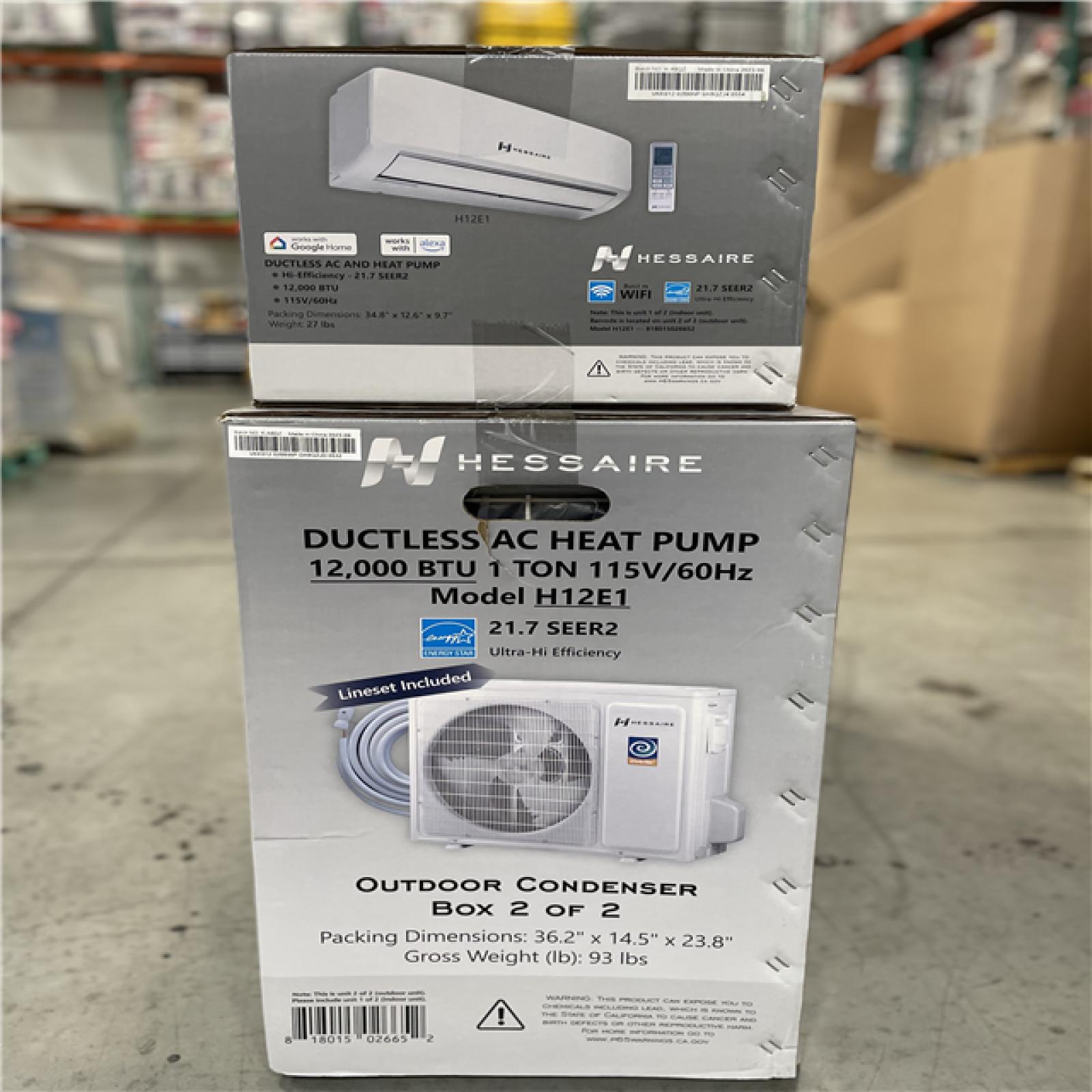 NEW! - Hessaire 12 000 BTU Mini Split Heat Pump