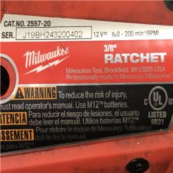 AS-IS Milwaukee FUEL 12V Lithium-Ion Brushless Cordless 3/8 in. Ratchet (Tool-Only)