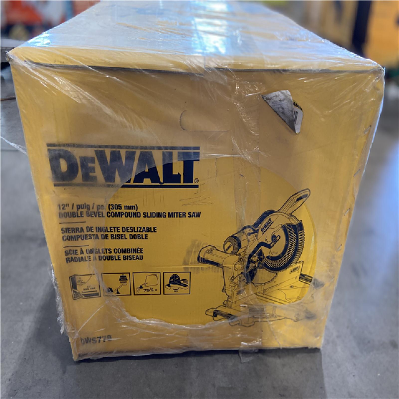NEW! - DEWALT 15 Amp Corded 12 in. Double Bevel Sliding Compound Miter Saw  Blade Wrench and Material Clamp