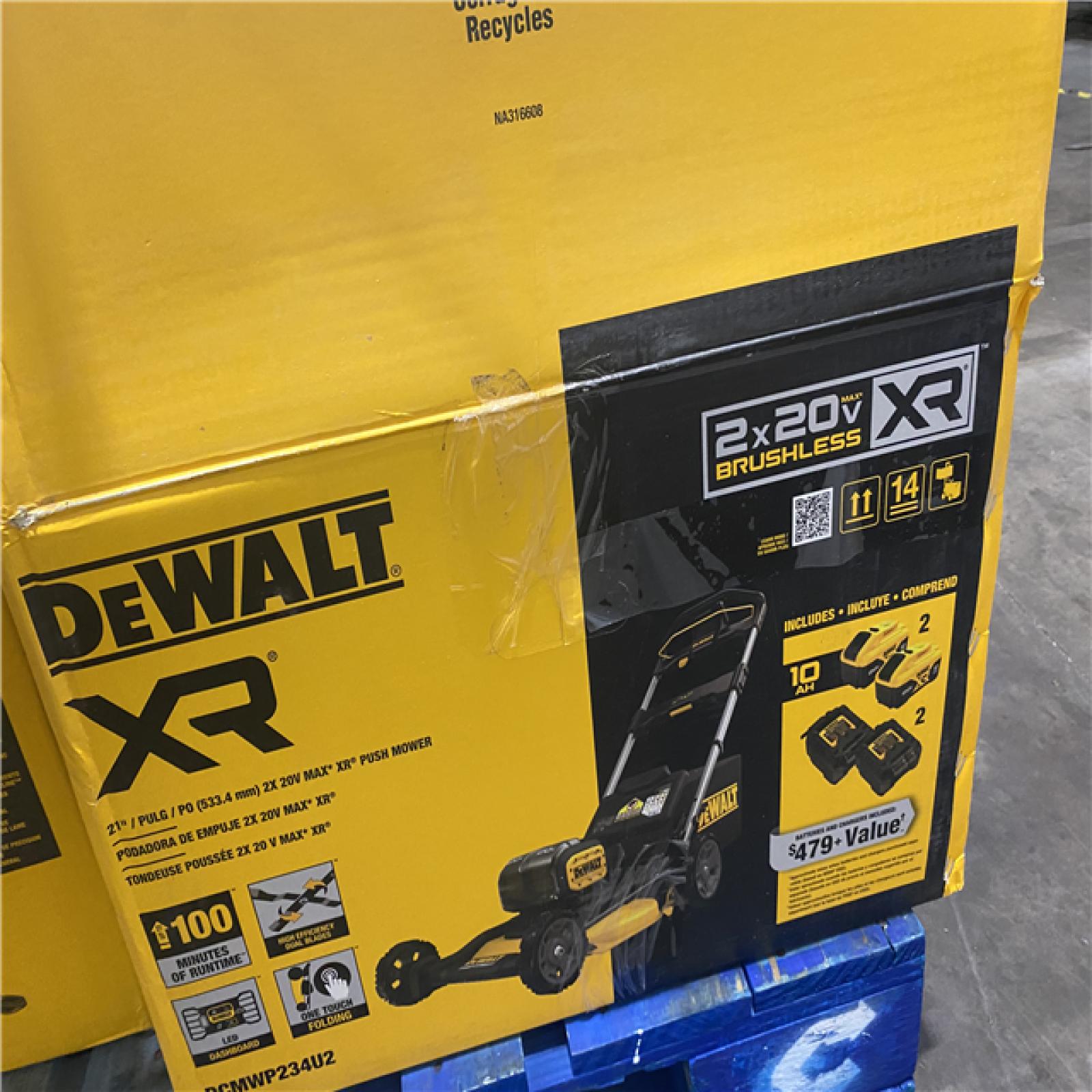 Dallas Location - As-Is 	2x20V MAX 21 in. Cordless Battery Powered Push Lawn Mower Kit with (2) 10 Ah Batteries and Chargers