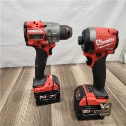AS-IS  Milwaukee M18 FUEL 18V Lithium-Ion Brushless Cordless Hammer Drill and Impact Driver Combo Kit (2-Tool) with 2 Batteries