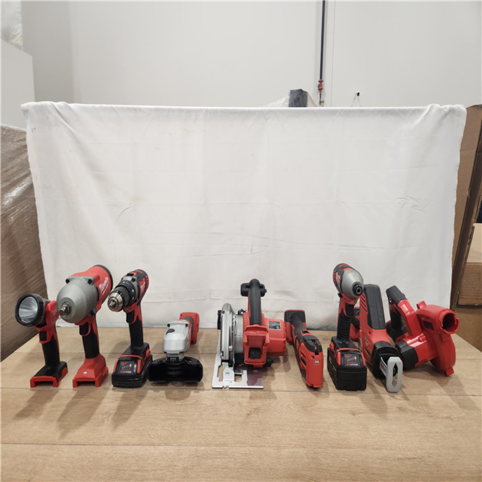 AS-IS- M18 18-Volt Lithium-Ion Cordless Combo Kit 9-Tool with 2-Batteries  Charger and Tool Bag