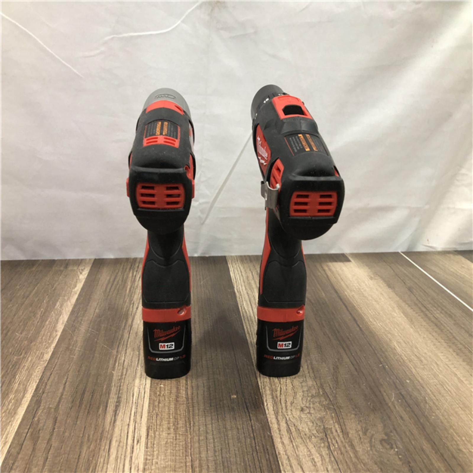 AS-IS Milwaukee 12V Lithium-Ion Cordless Drill Driver/Impact Driver Combo Kit