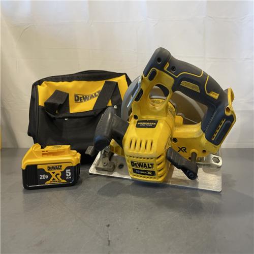 AS-IS - DeWalt 20V MAX Cordless Brushless 7-1/4 in. Circular Saw and (1) 20V MAX Premium Lithium-Ion 5.0Ah Battery