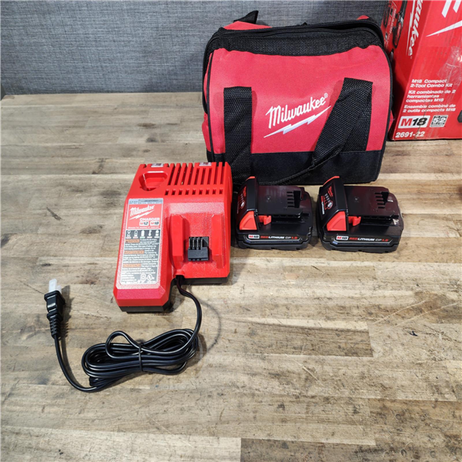 HOUSTON LOCATION - AS-IS Milwaukee M18 Brushed Cordless (2-Tool) Drill/Driver and Impact Driver Kit