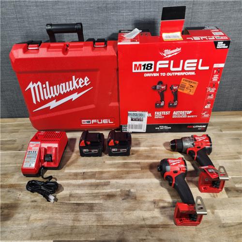 HOUSTON LOCATION - AS-IS (APPEARS LIKE NEW) MILWAUKEE M18 FUEL 18V Lithium-Ion Brushless Cordless Hammer Drill and Impact Driver Combo Kit (2-Tool) with 2 Batteries