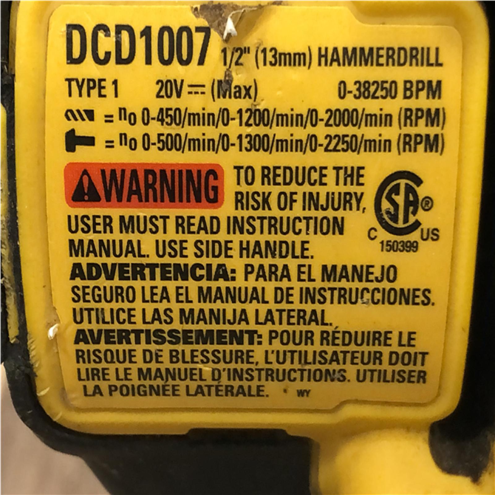 AS-IS DEWALT 20V MAX Brushless Cordless 1/2 3-Speed Hammer Drill (Tool-Only)