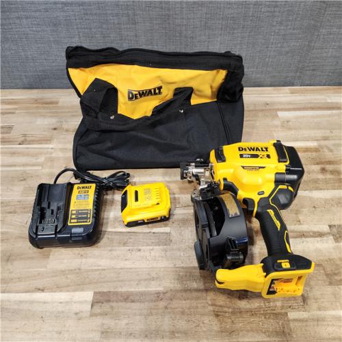 HOUSTON LOCATION - AS - IS DEWALT 20V MAX Lithium-Ion 15-Degree Electric Cordless Roofing Nailer Kit