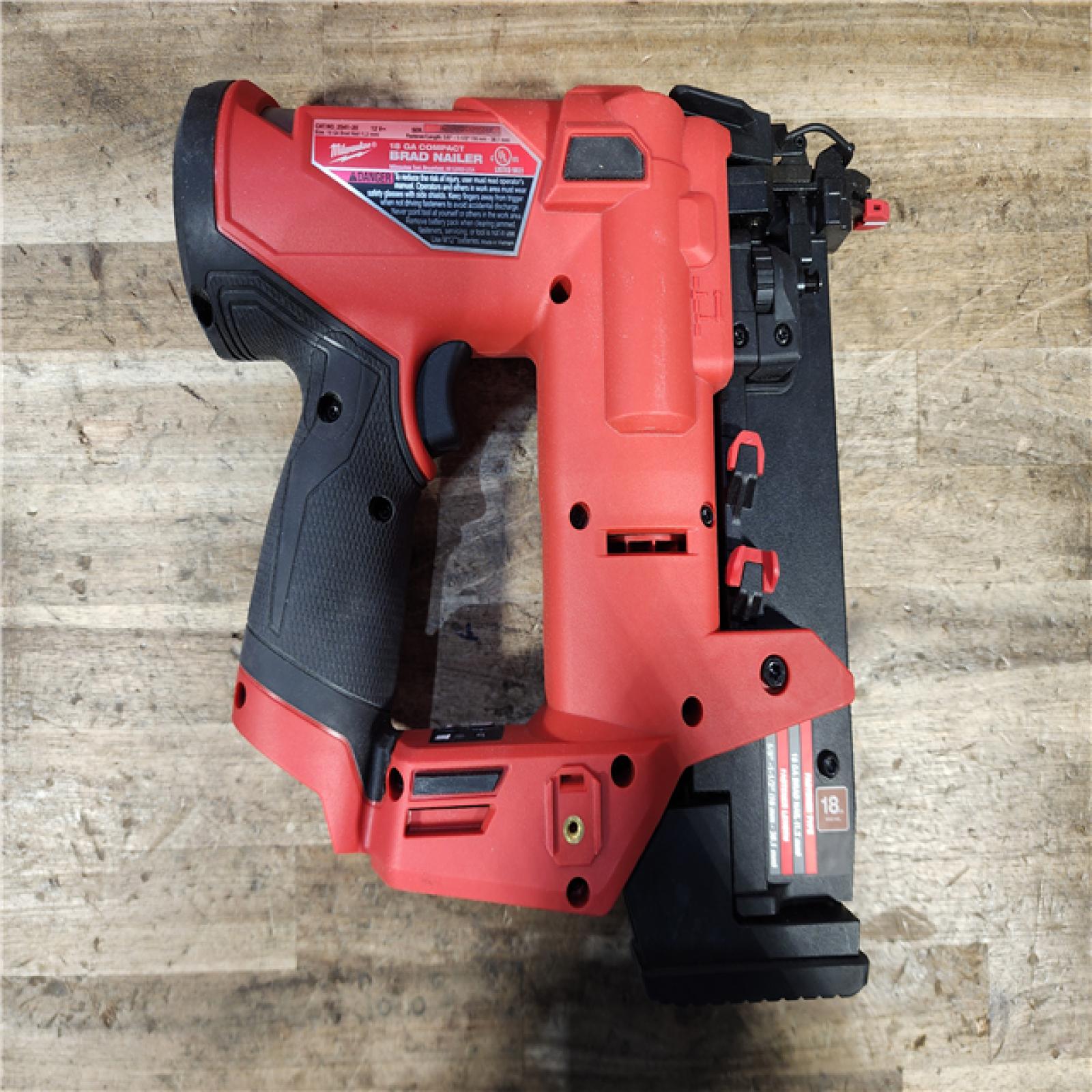 HOUSTON LOCATION - AS-IS Milwaukee  FUEL 12-Volt Lithium-Ion Brushless Cordless 18-Gauge 1-1/2 in. Compact Brad Nailer (Tool Only)