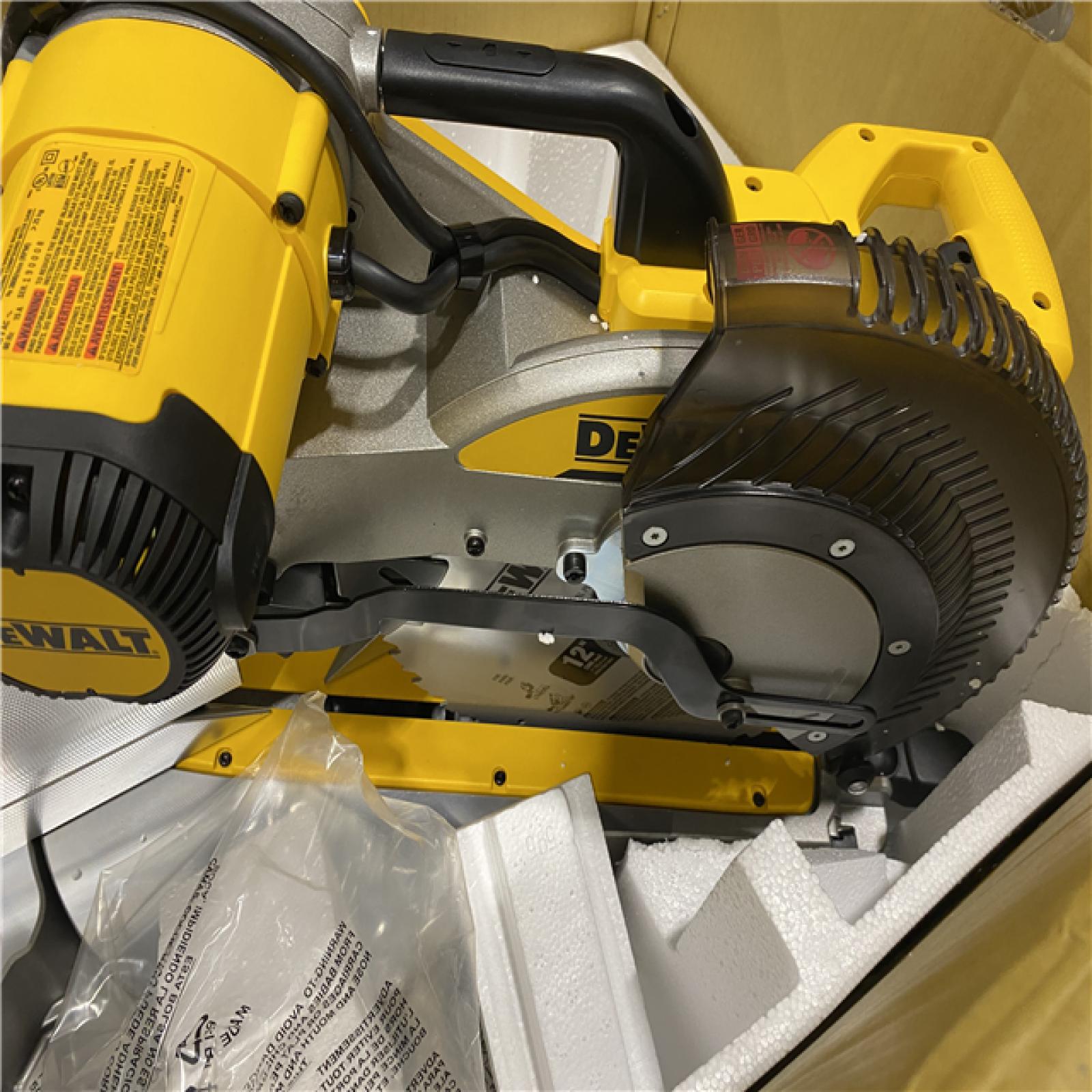 As-Is- DeWalt 15 Amps 12 in. Corded Dual-Bevel Sliding Compound Miter Saw