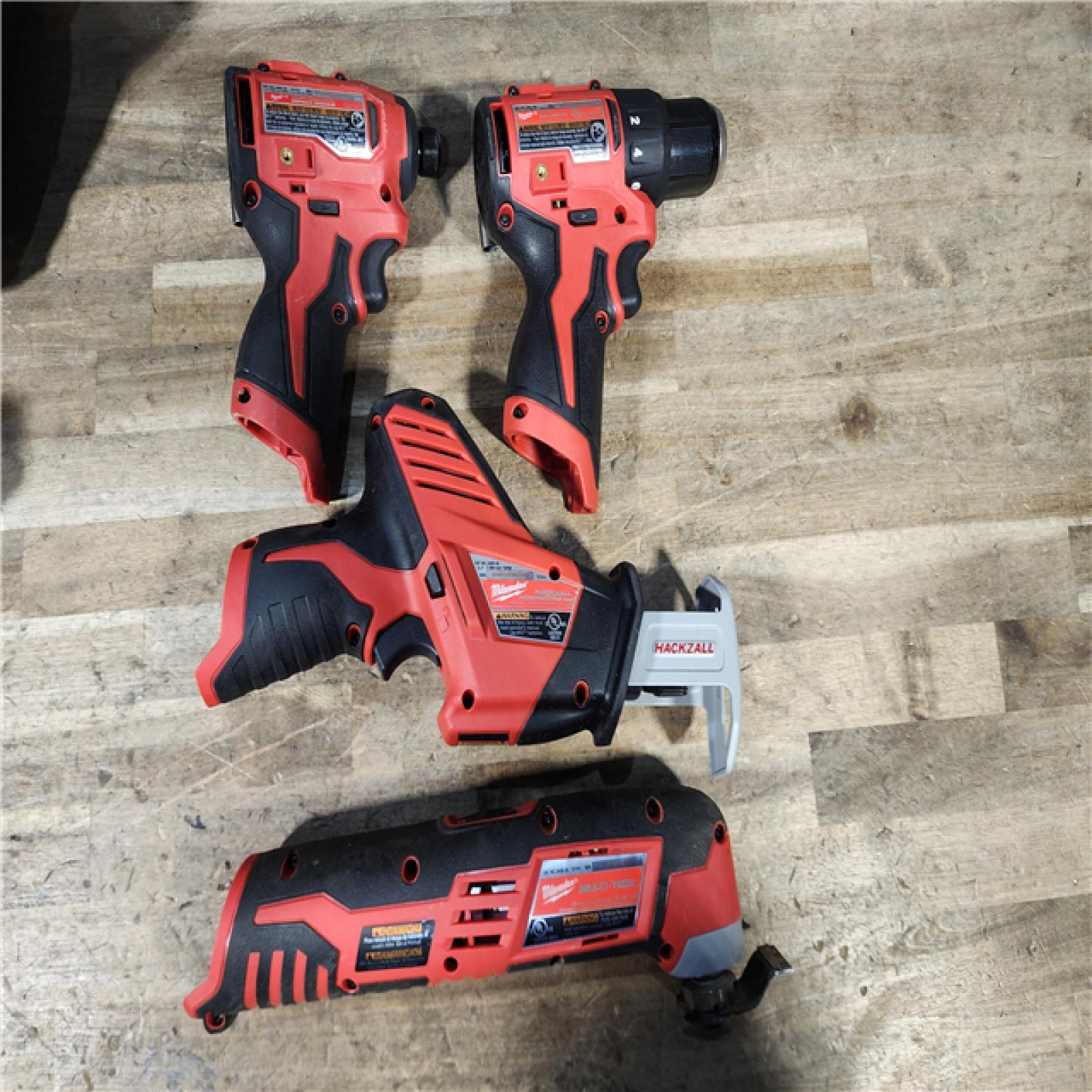 HOUSTON LOCATION - AS-IS MILWAUKEE M12 4 TOOL COMBO KIT