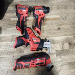 HOUSTON LOCATION - AS-IS MILWAUKEE M12 4 TOOL COMBO KIT
