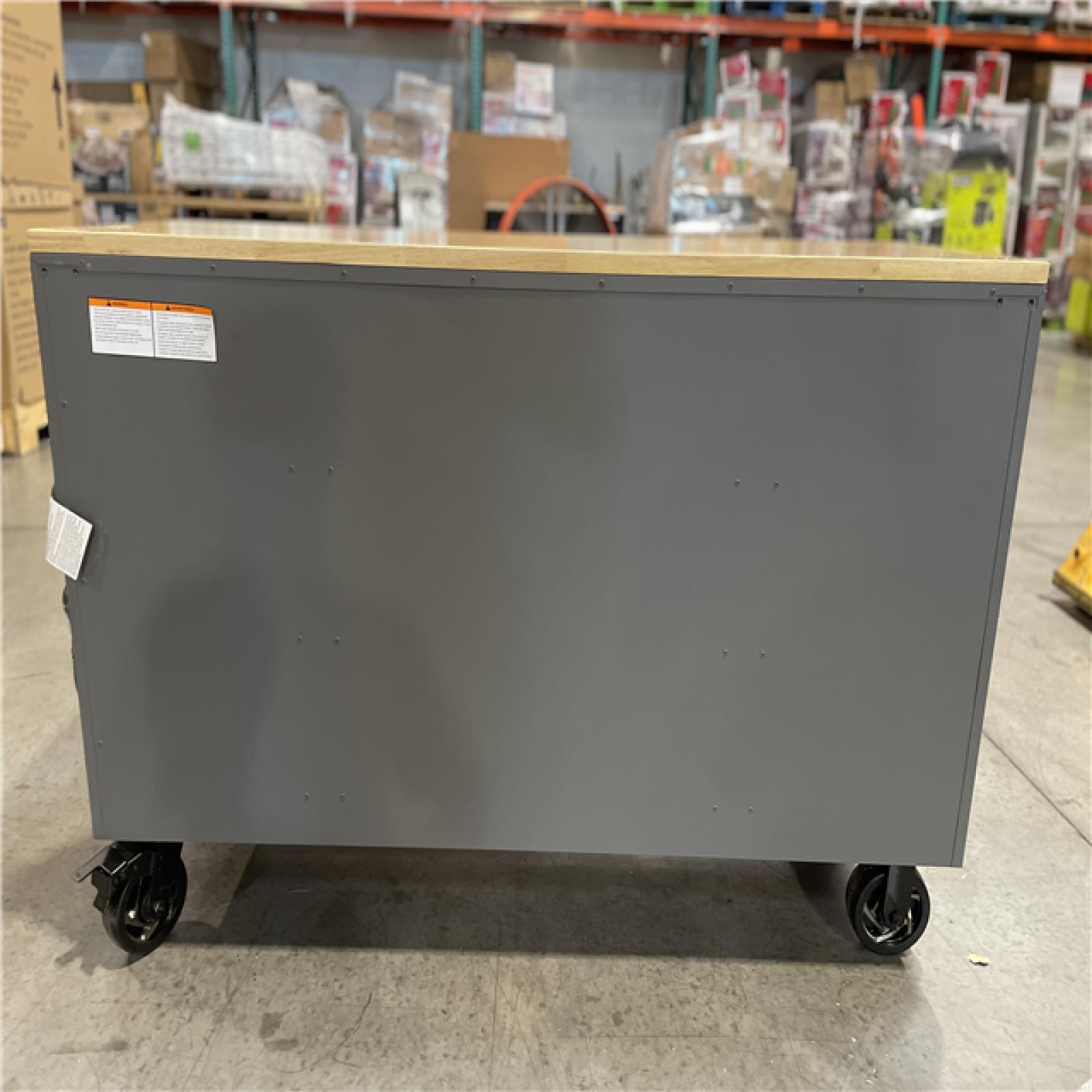 DALLAS LOCATION- AS-IS HUSKY Heavy Duty 61 in. W x 23 in. D 15-Drawer Matte Gray Mobile Workbench Cabinet